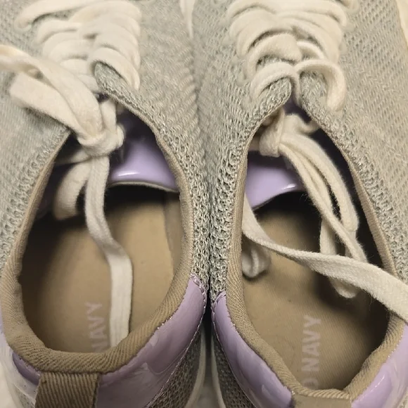 Old Navy Gray and Purple Mesh Sneakers with White Soles - Picture 4 of 8